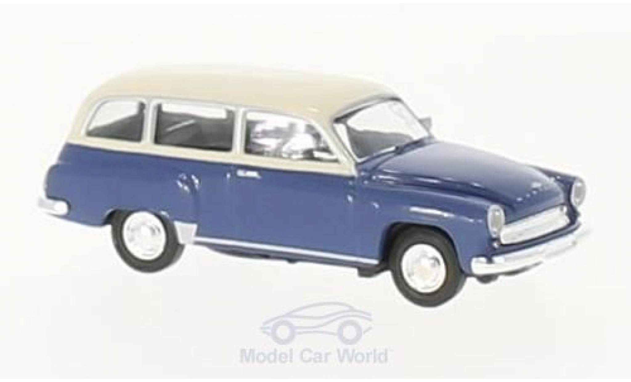 Wartburg 311 1/87 Brekina Estate blue/beige diecast model cars