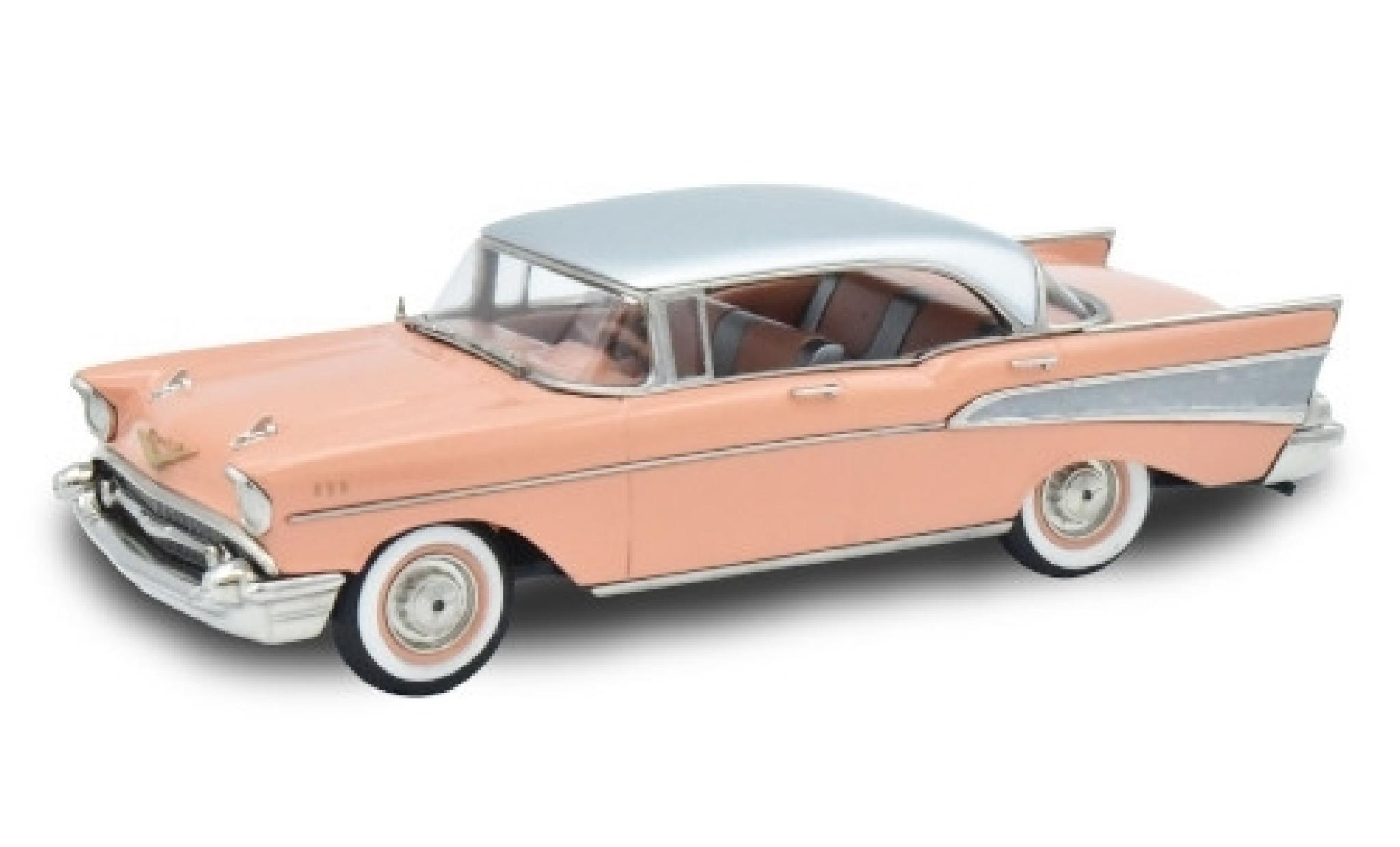 Chevrolet Bel Air 1/43 Brooklin Four-Door Hardtop pink/grey 1957 diecast model cars