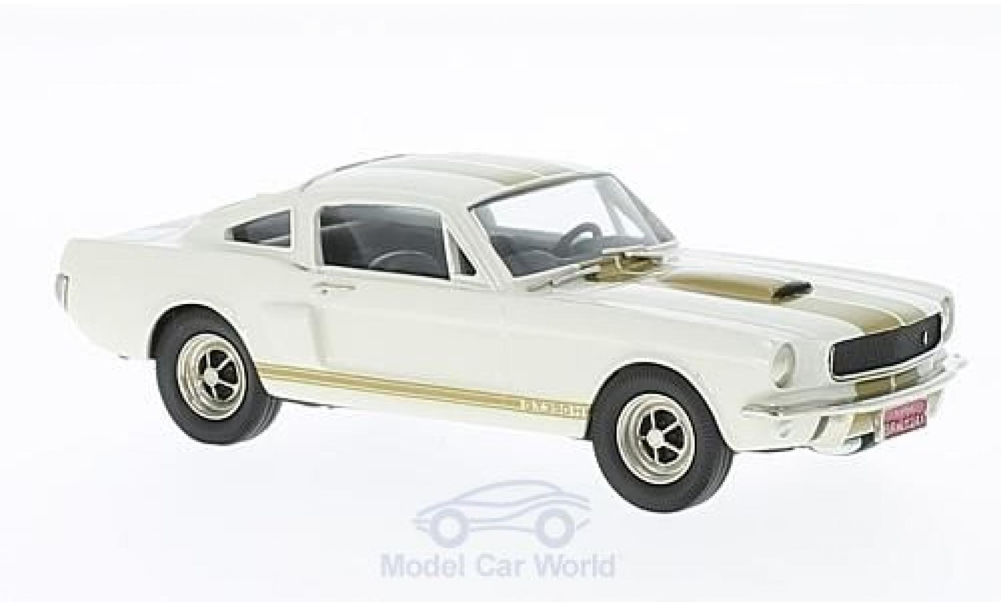 Ford Mustang 1/43 Brooklin white/gold 1966 ohne Vitrine diecast model cars