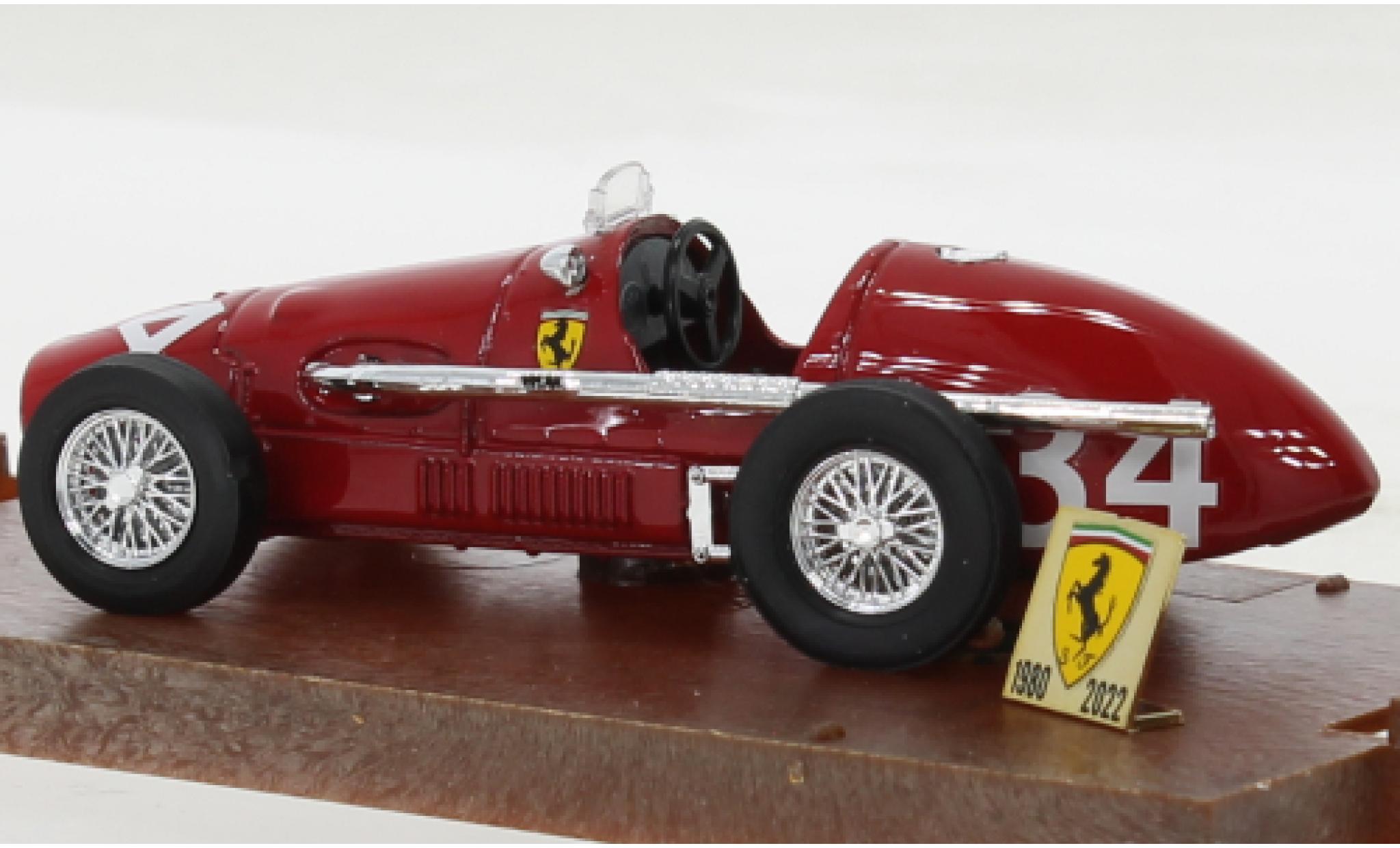 Ferrari 500 1/43 Brumm F2 metallise red No.34 formule 2 1952 diecast model cars