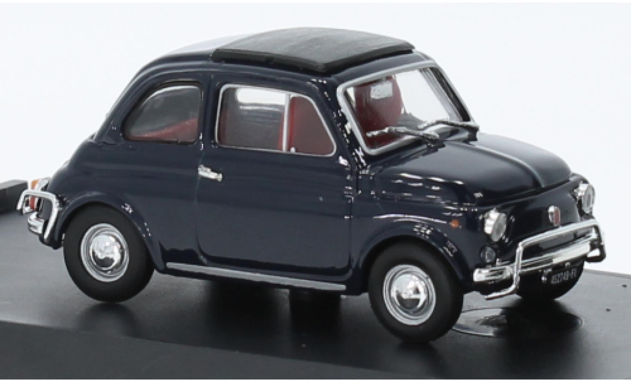 Fiat 500 1/43 Brumm L blue fonc&eacute; 1968 diecast model cars