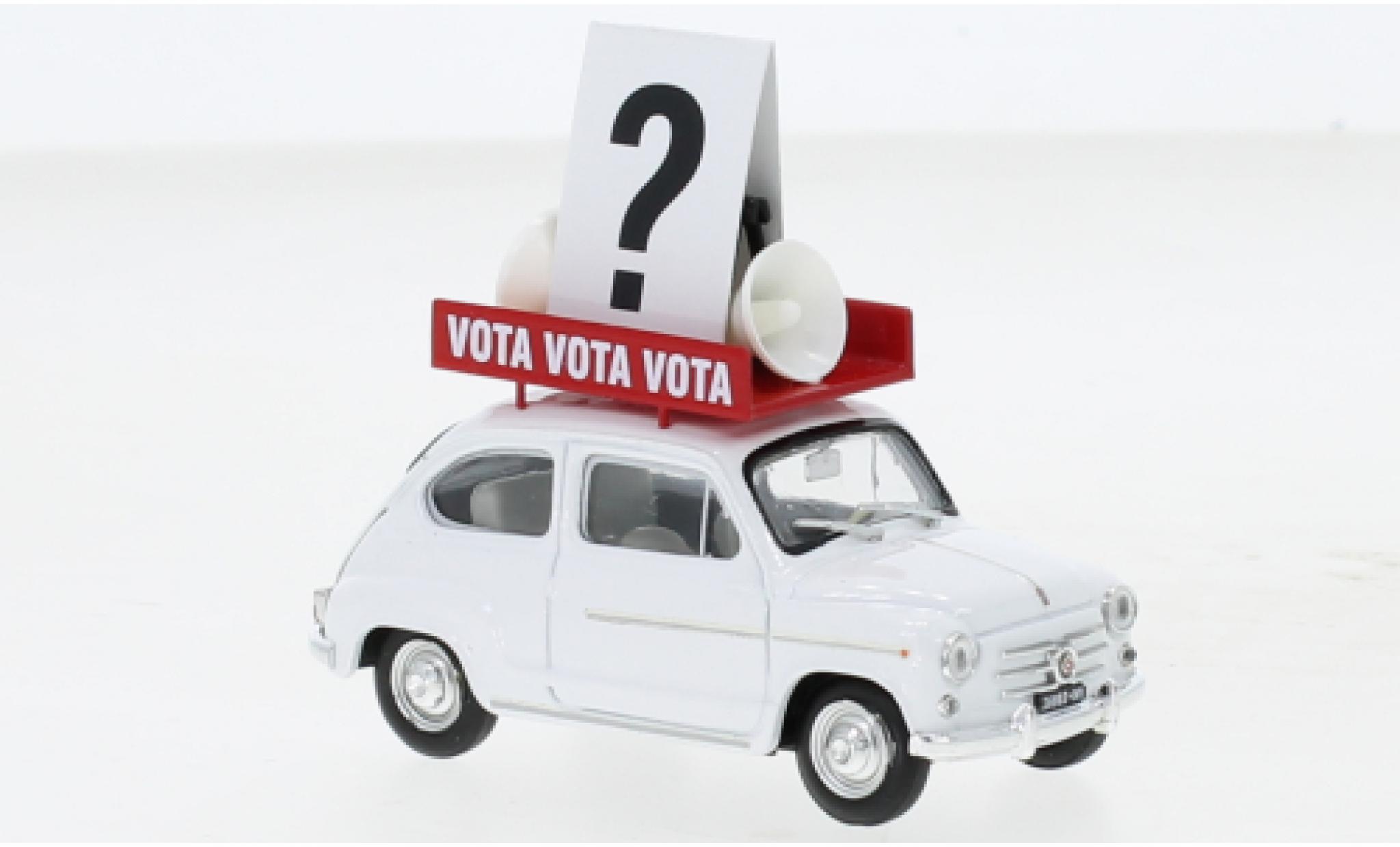 Fiat 600 1/43 Brumm D Propaganda politiche Italia 1963 diecast model cars