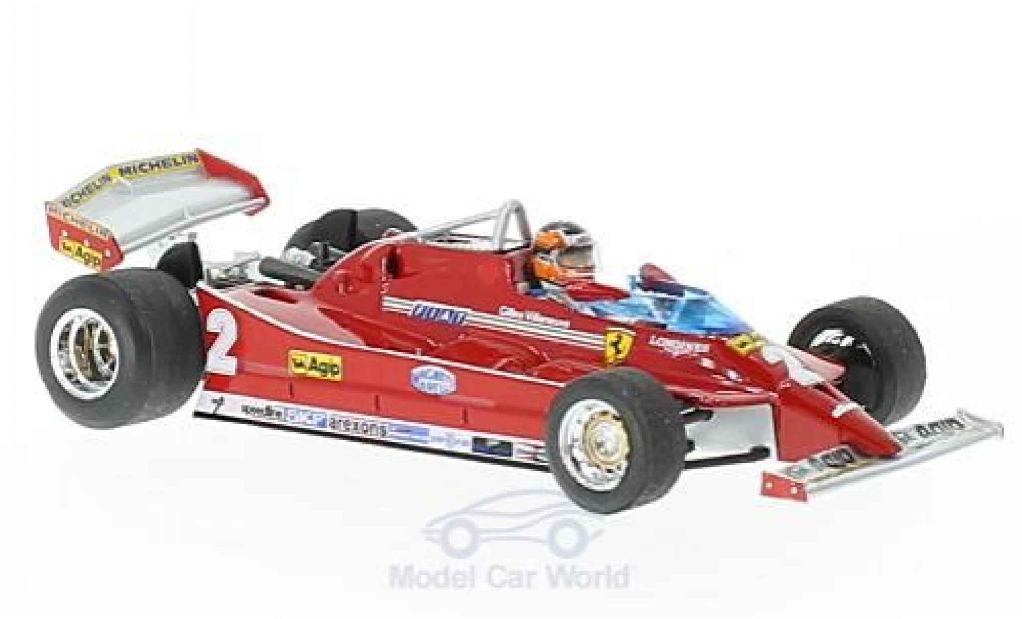 Ferrari 126 1/43 Brumm C turbo No.2 Formel 1 GP Italien 1980 mit Fahrerfigur G.Villeneuve diecast model cars
