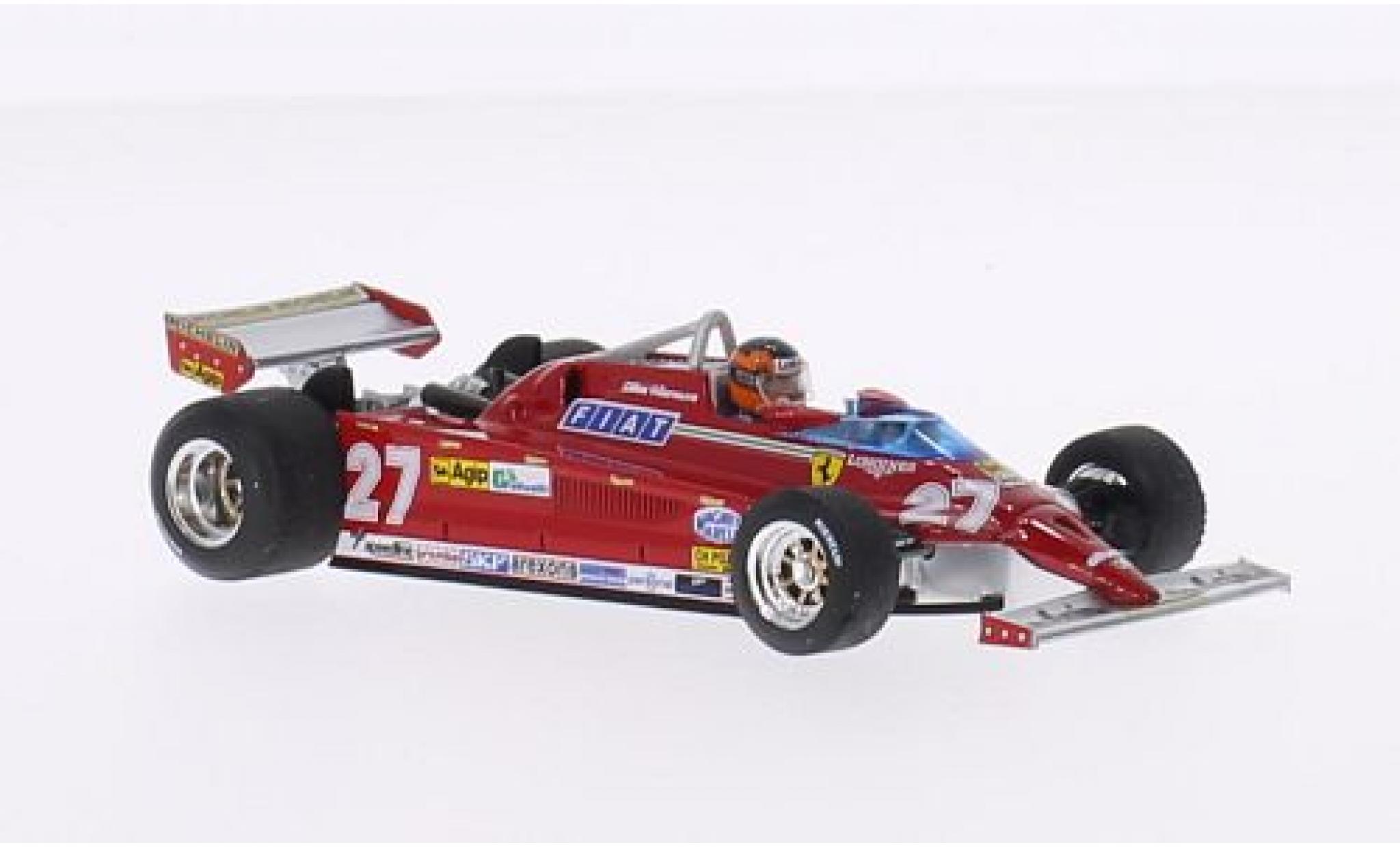 Ferrari 126 1/43 Brumm CK Turbo No.27 Suderia Formel 1 GP Monte Carlo 1981 avec figurine de conducteur G.Villeneuve diecast model cars