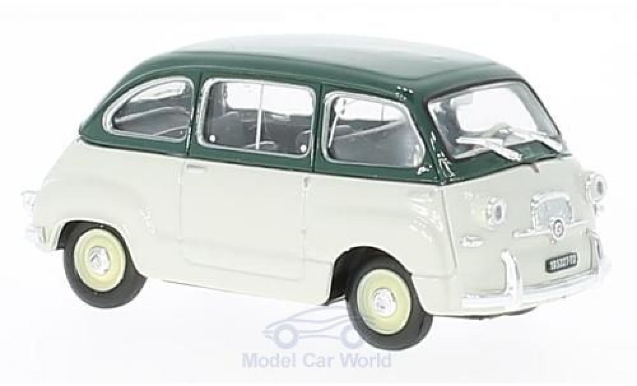 Fiat 600 1/43 Brumm Multipla green/grey 1956 diecast model cars