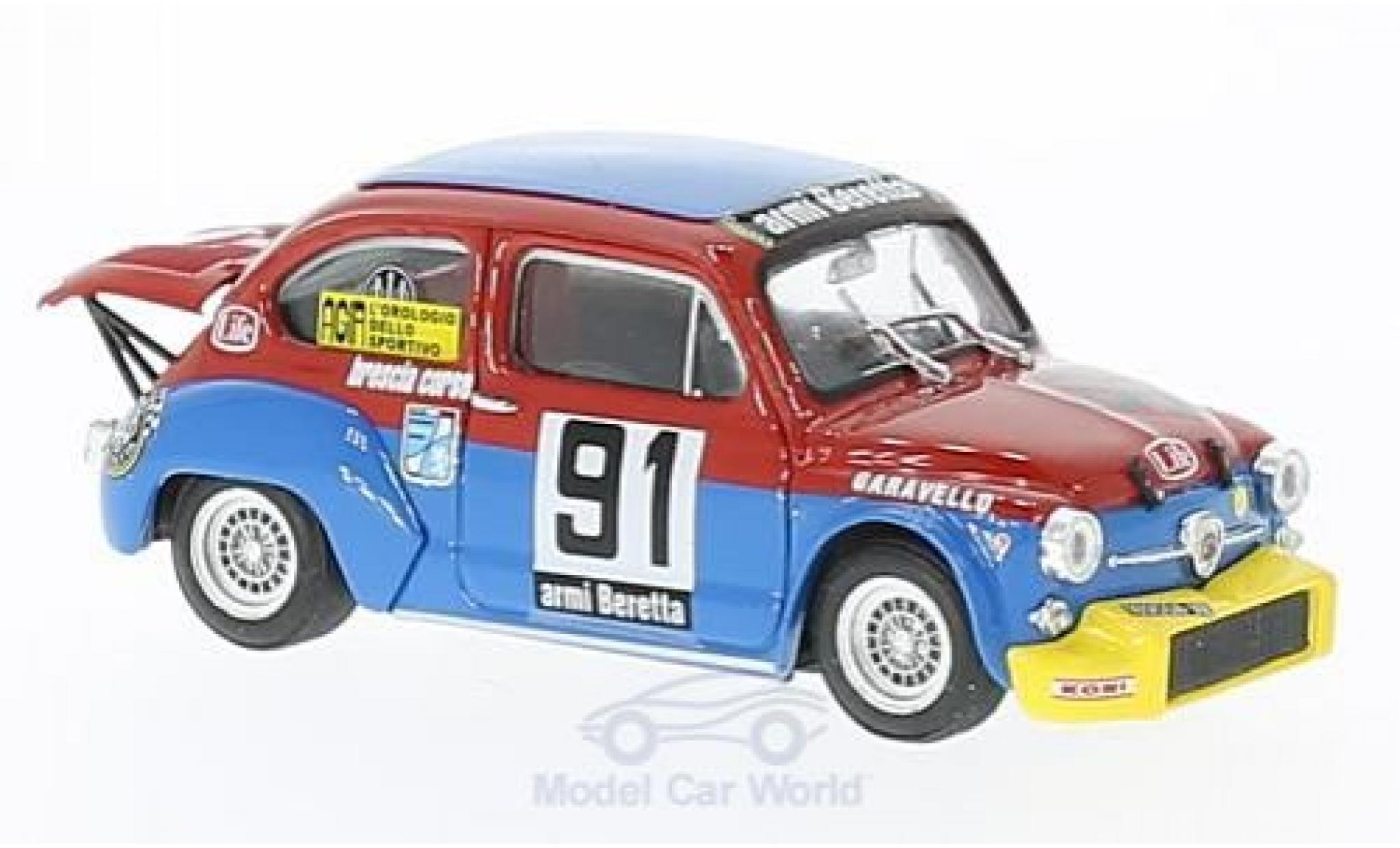 Fiat Abarth 1000 1/43 Brumm No.91 Scuderia Brescia Corse Coppa Carri Monza 1973 R.Amighini diecast model cars