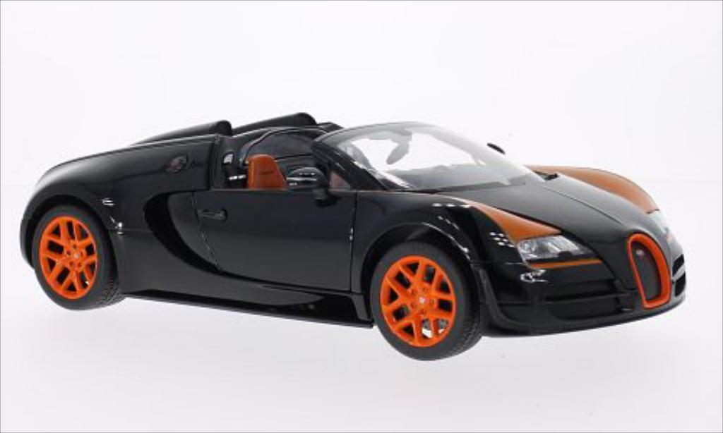 Bugatti Veyron 16.4 1/18 Rastar 16.4 Grand Sport Vitesse black/orange diecast model cars