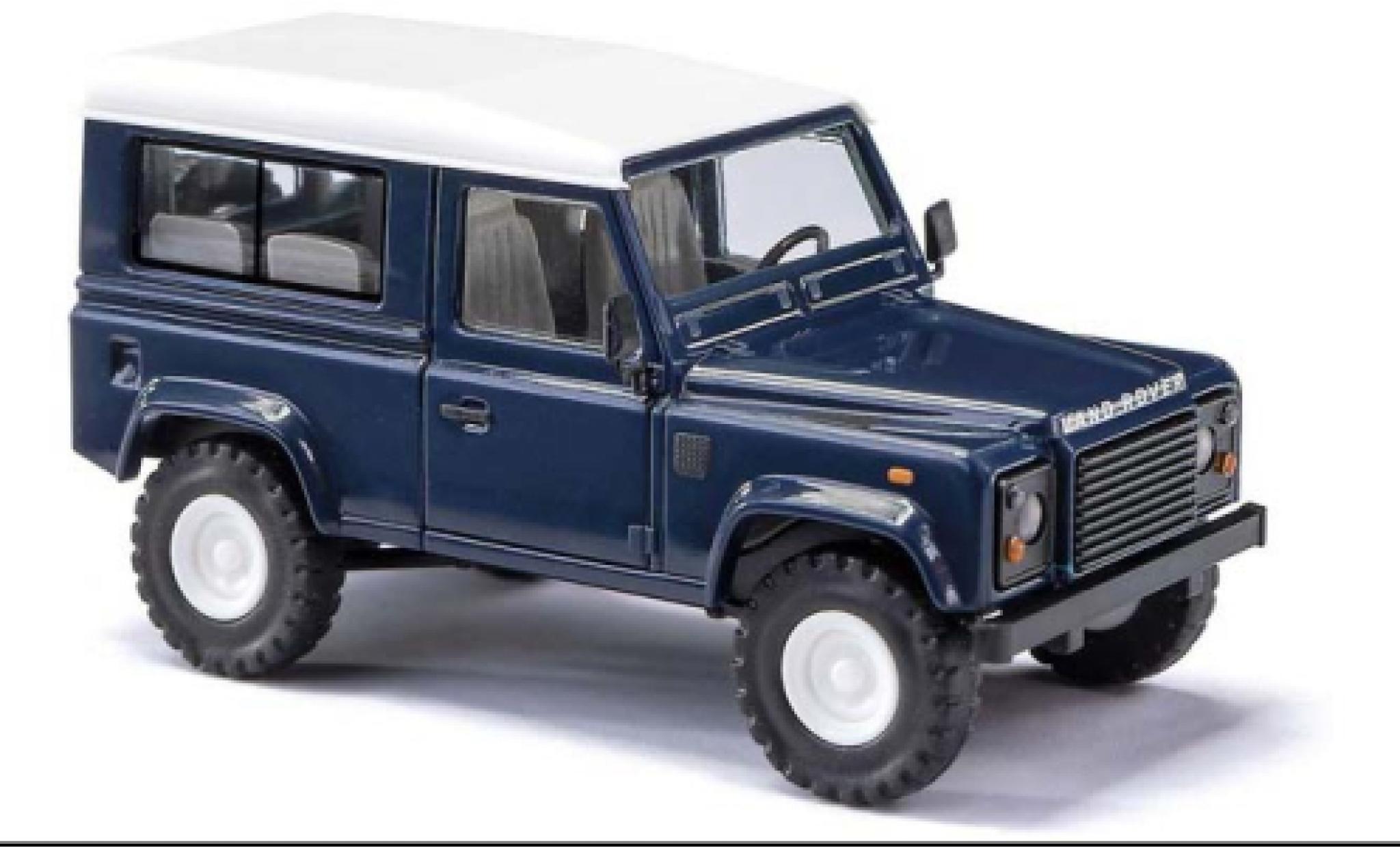 Land Rover Defender 1/87 Busch 90 blue fonc&eacute; 1983 diecast model cars