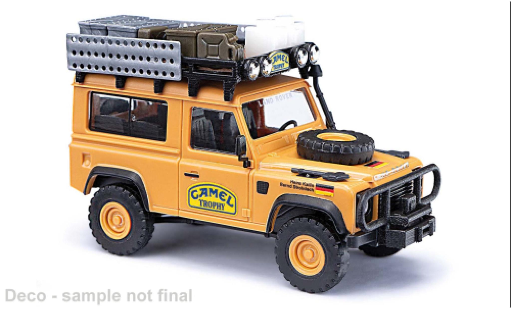 Land Rover Defender 1/87 Busch 90 Camel Trophy 1985 1983 diecast model cars