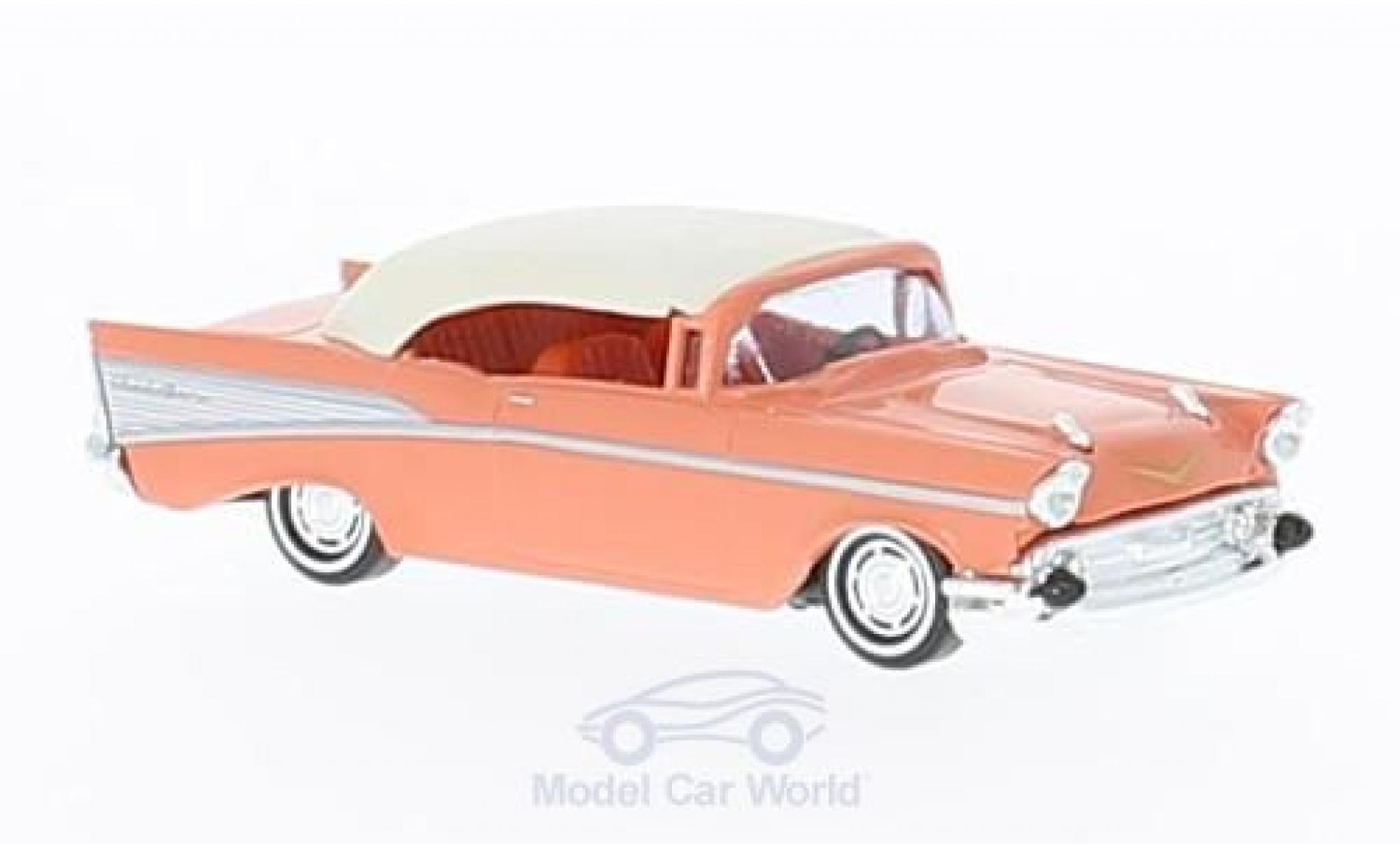Chevrolet Bel Air 1957 1/87 Busch Convertible pink/white 1957 diecast model cars