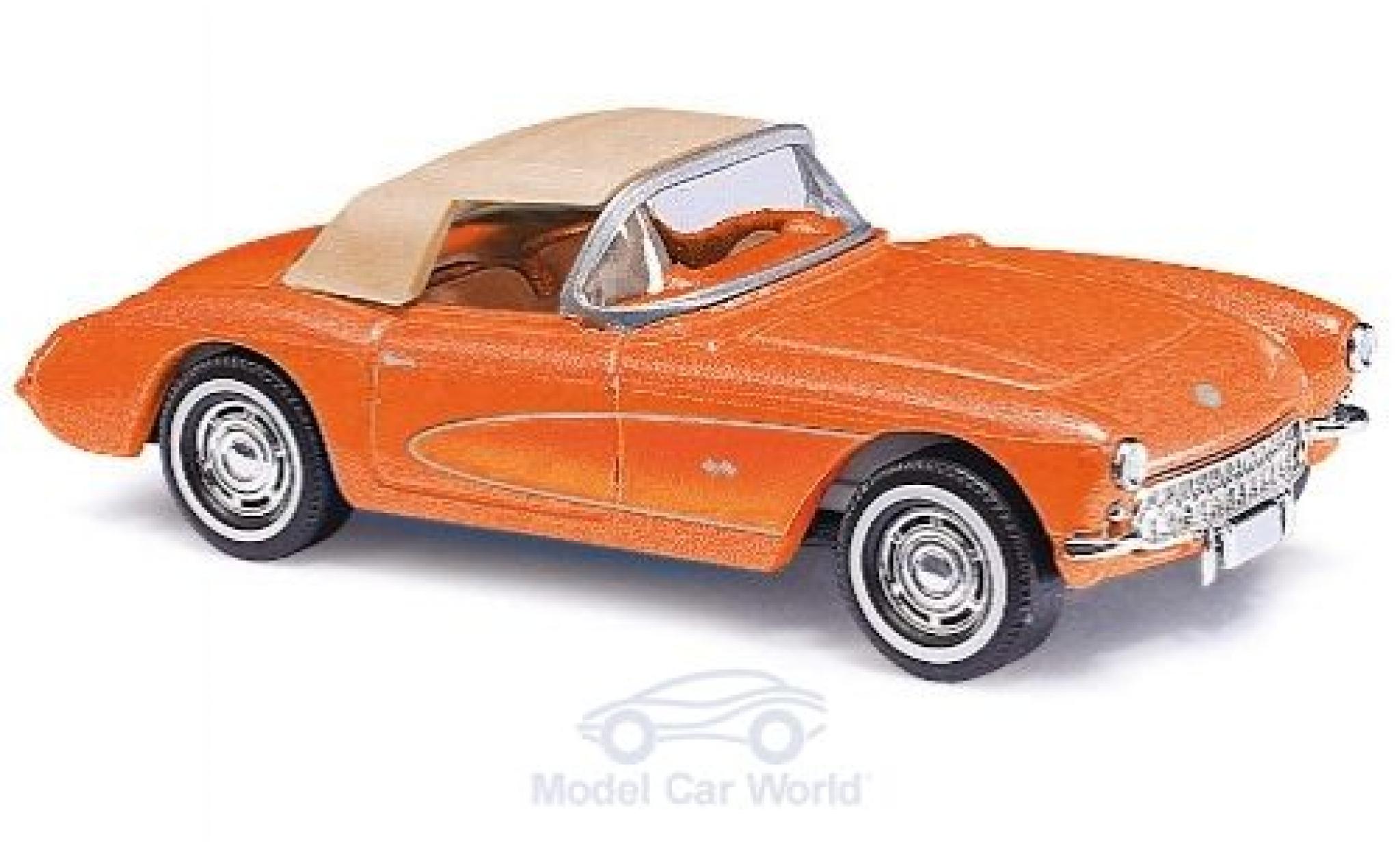 Chevrolet Corvette 1/87 Busch C1 Convertible metallic orange 1956 mit Softtop diecast model cars