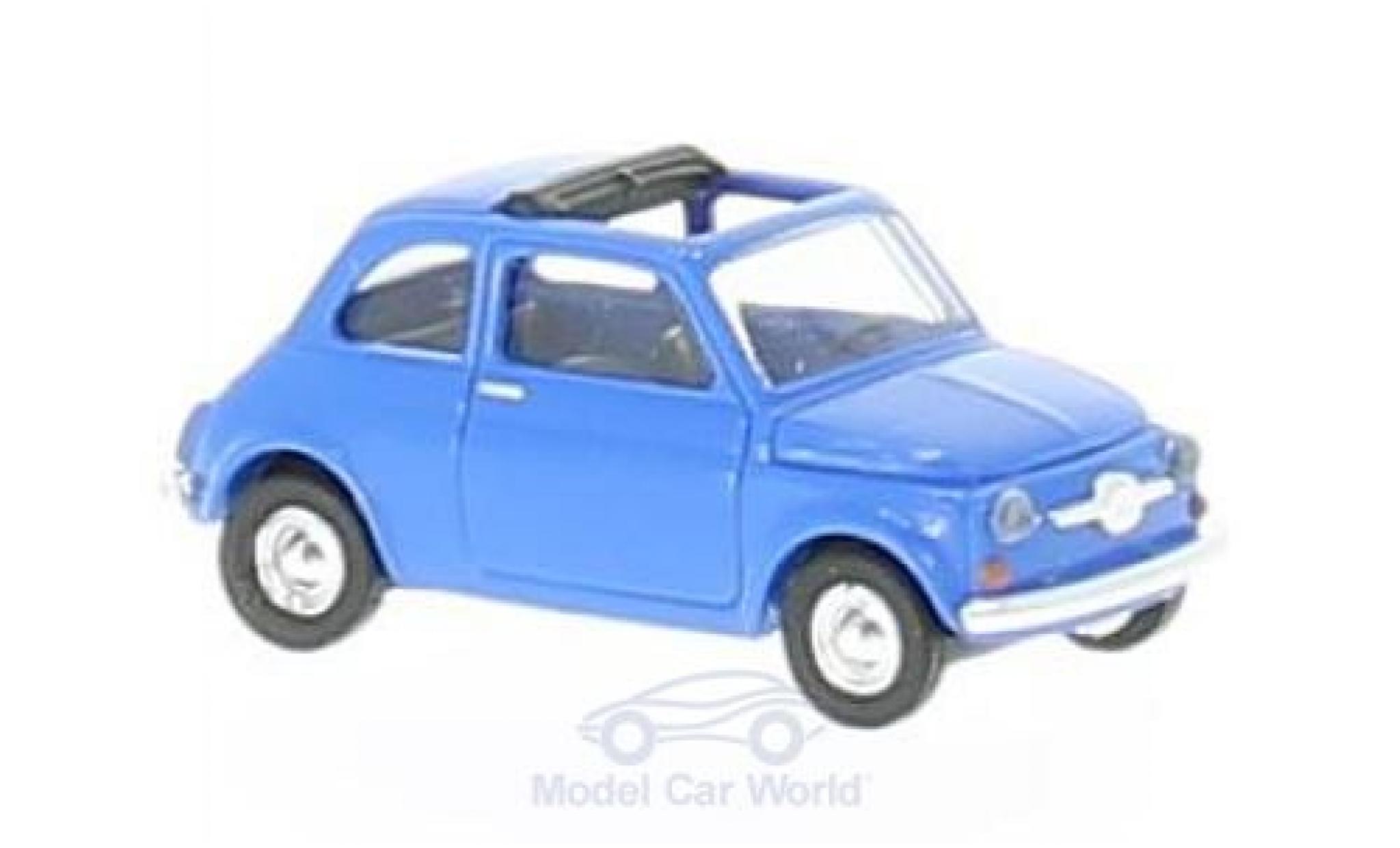 Fiat 500 L 1/87 Busch blue diecast model cars