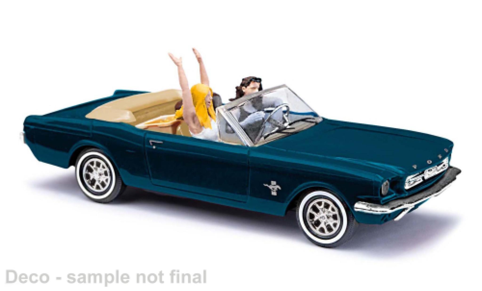 Ford Mustang 1/87 Busch Convertible metallise green 1964 1:87 diecast model cars