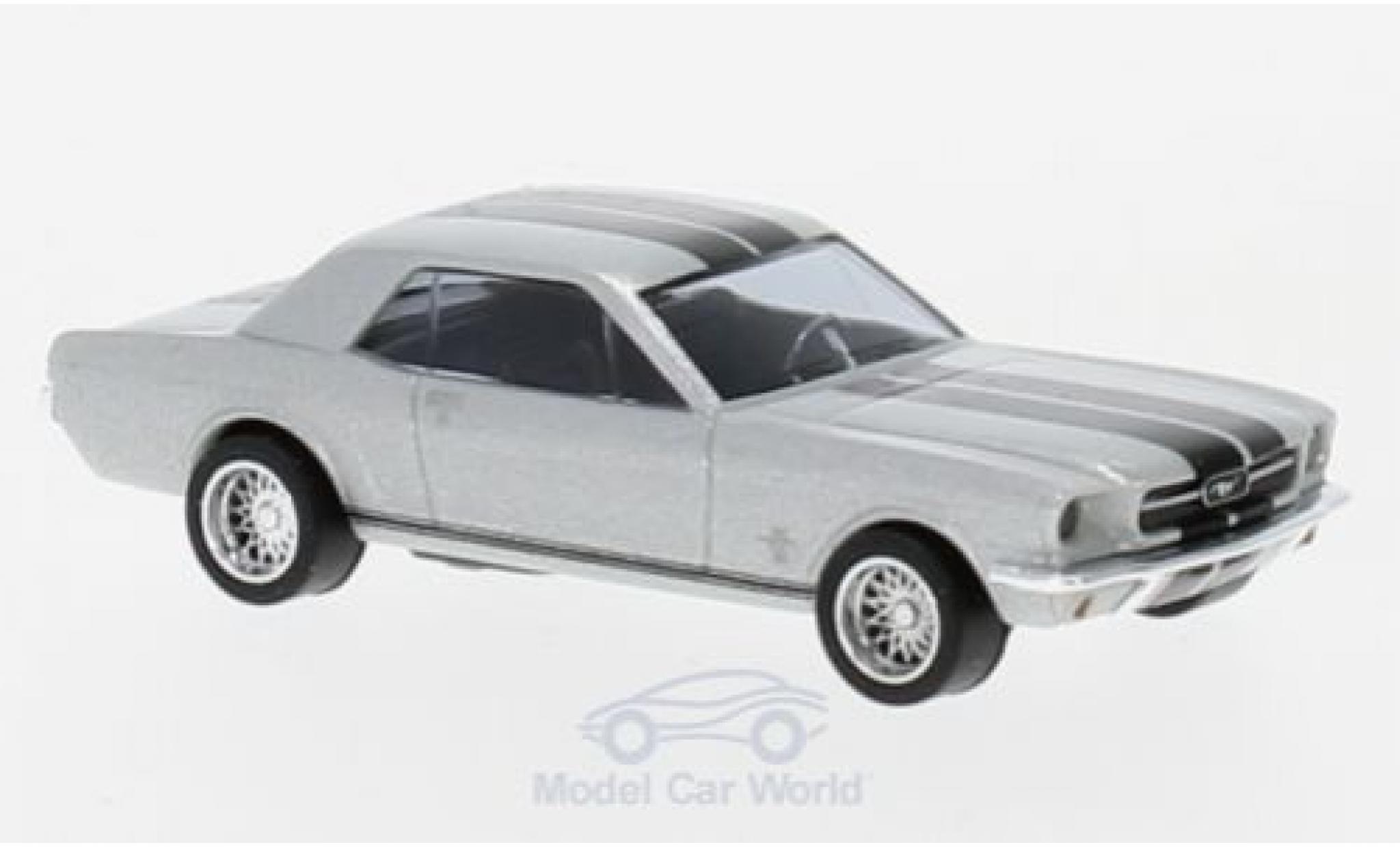 Ford Mustang 1/87 Busch Coupe grey/black 1964 diecast model cars