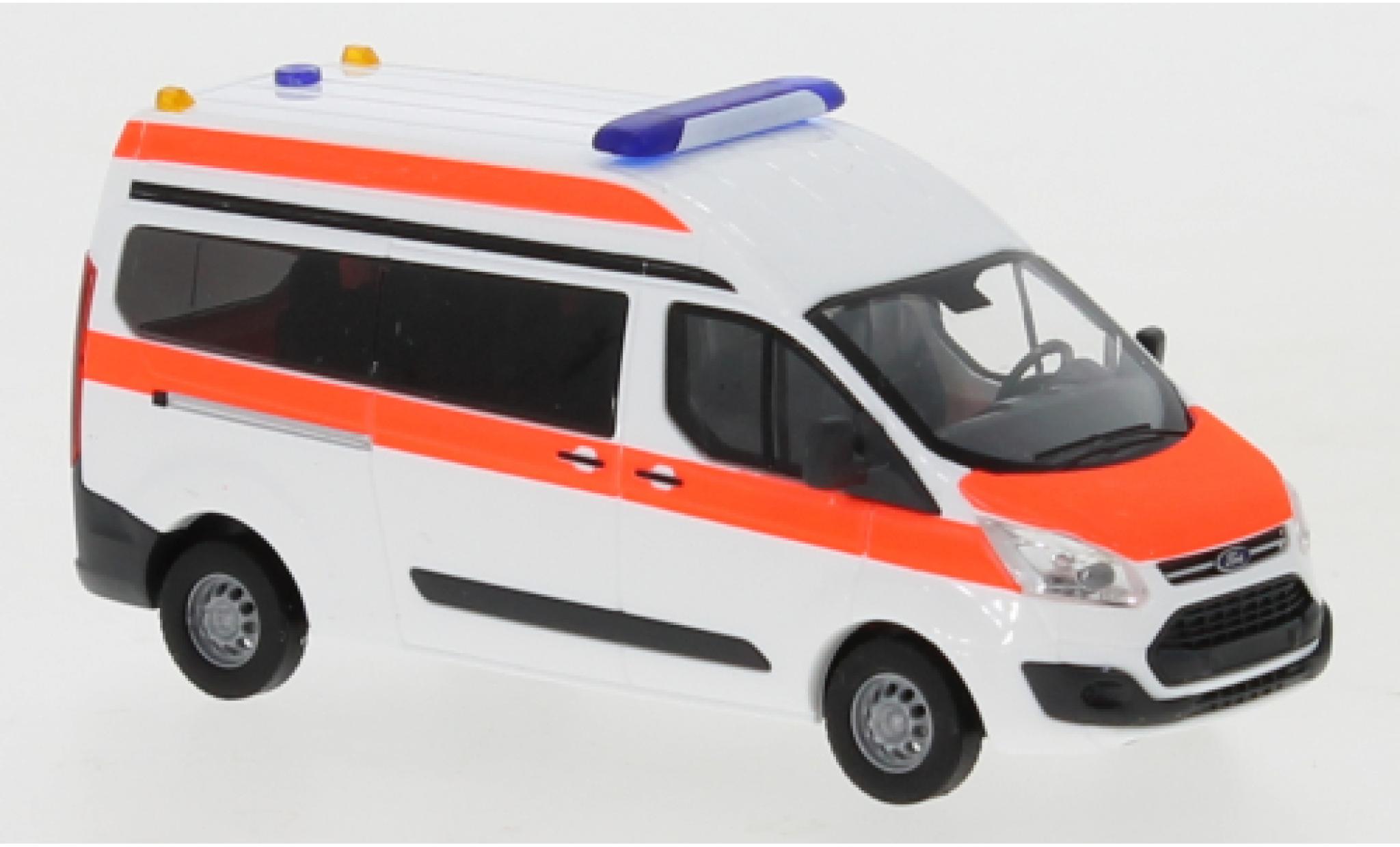 Ford Transit 1/87 Busch Custom Bus Hochdach Strobel white/red 2012 Rettungswagen diecast model cars