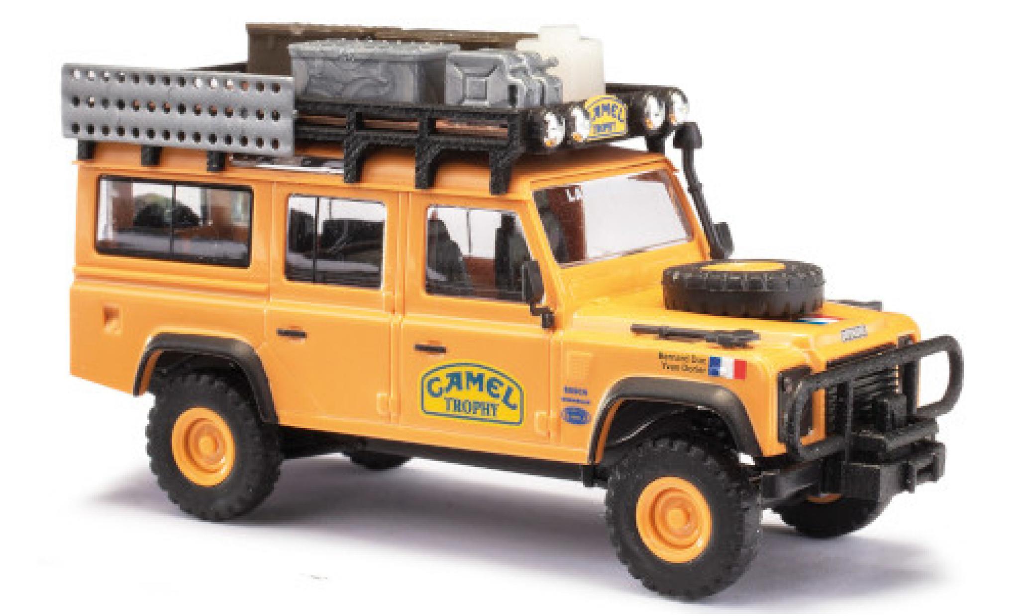 Land Rover Defender 1/87 Busch 110 Team France Camel Trophy Camel Trophy 1989 avec Rack de toit Y.Dorier/B.Duc diecast model cars