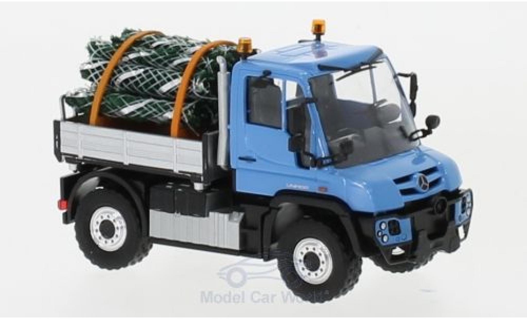 Mercedes Unimog 1/87 Busch U 430 blue mit Christb&auml;umen diecast model cars
