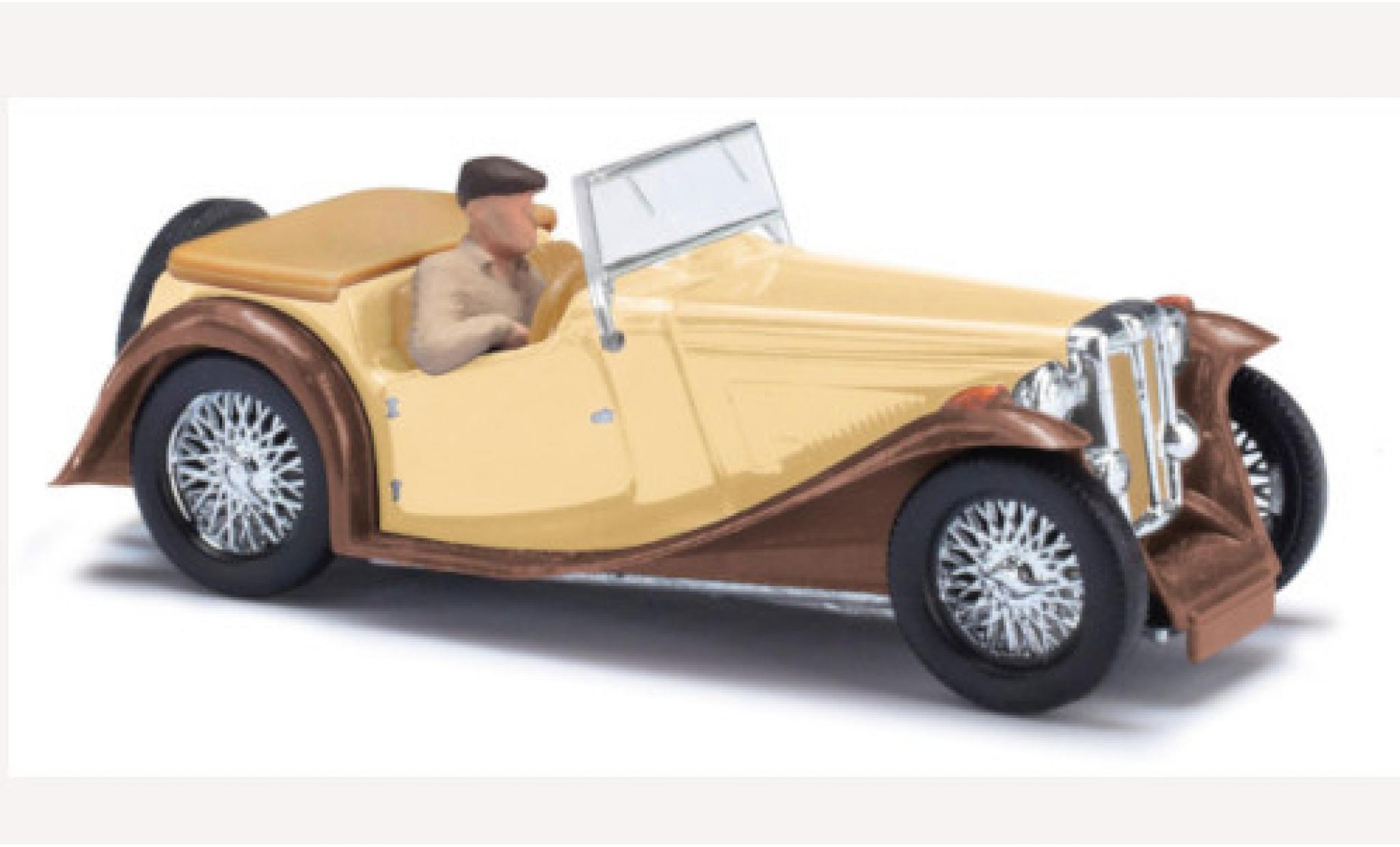 MG Midget 1/87 Busch TC beige/brown 1968 mit Figur diecast model cars