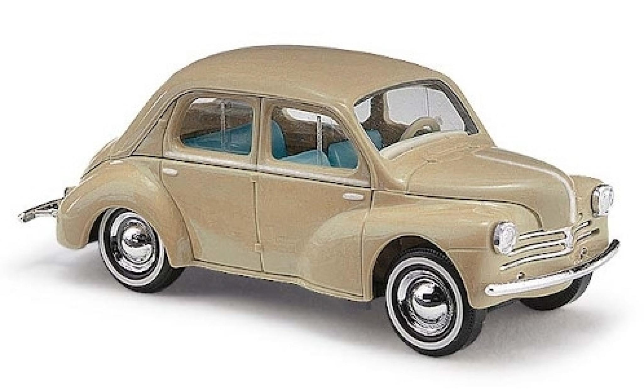 Renault 4CV 1/87 Busch beige 1958 avec Wei&szlig;wandreifen diecast model cars