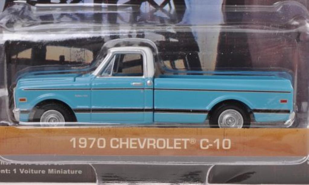 Chevrolet C-10 1/64 Greenlight blue/white Dallas - The TV Series 1970 diecast model cars