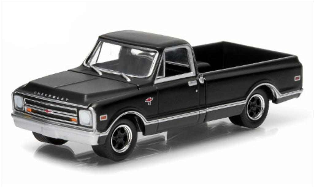 Chevrolet C-10 1/64 Greenlight matt-black 1968 diecast model cars