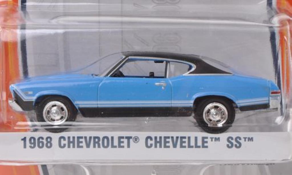 Chevrolet Chevelle 1/64 Greenlight SS blue/matt-black 1968 diecast model cars