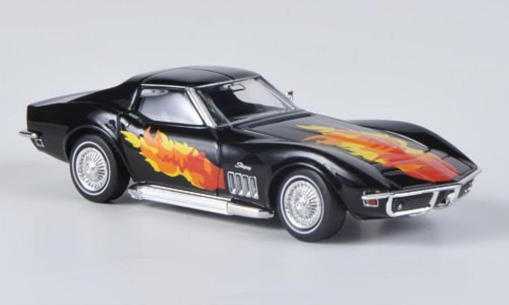 Chevrolet Corvette C3 1/87 Brekina C3 black mit Flammendekor und Sidepipes diecast model cars