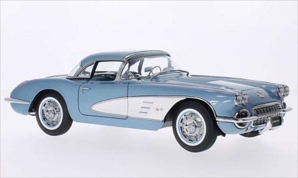 Chevrolet Corvette C1 1/18 Autoart C1 metallic blue/white 1958 diecast model cars