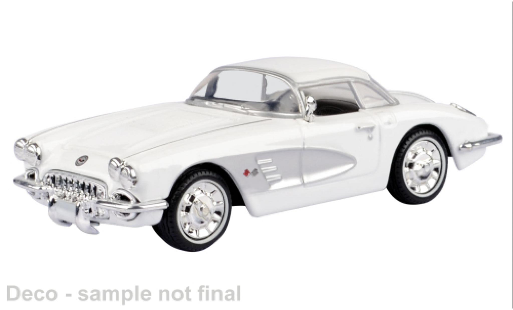 Chevrolet Corvette 1/43 Motormax white 1958 1:43 diecast model cars