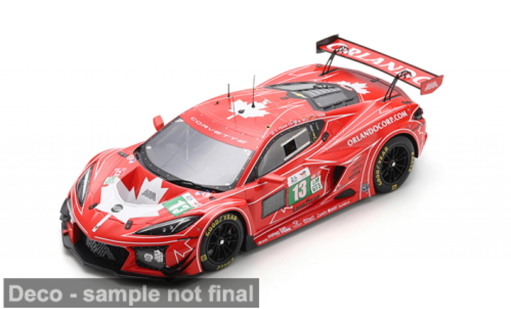 Chevrolet Corvette 1/18 Spark Z06 LMGT3 24h Le Mans 2025 #13 O.Fidani/L.Kern 1:18 diecast model cars