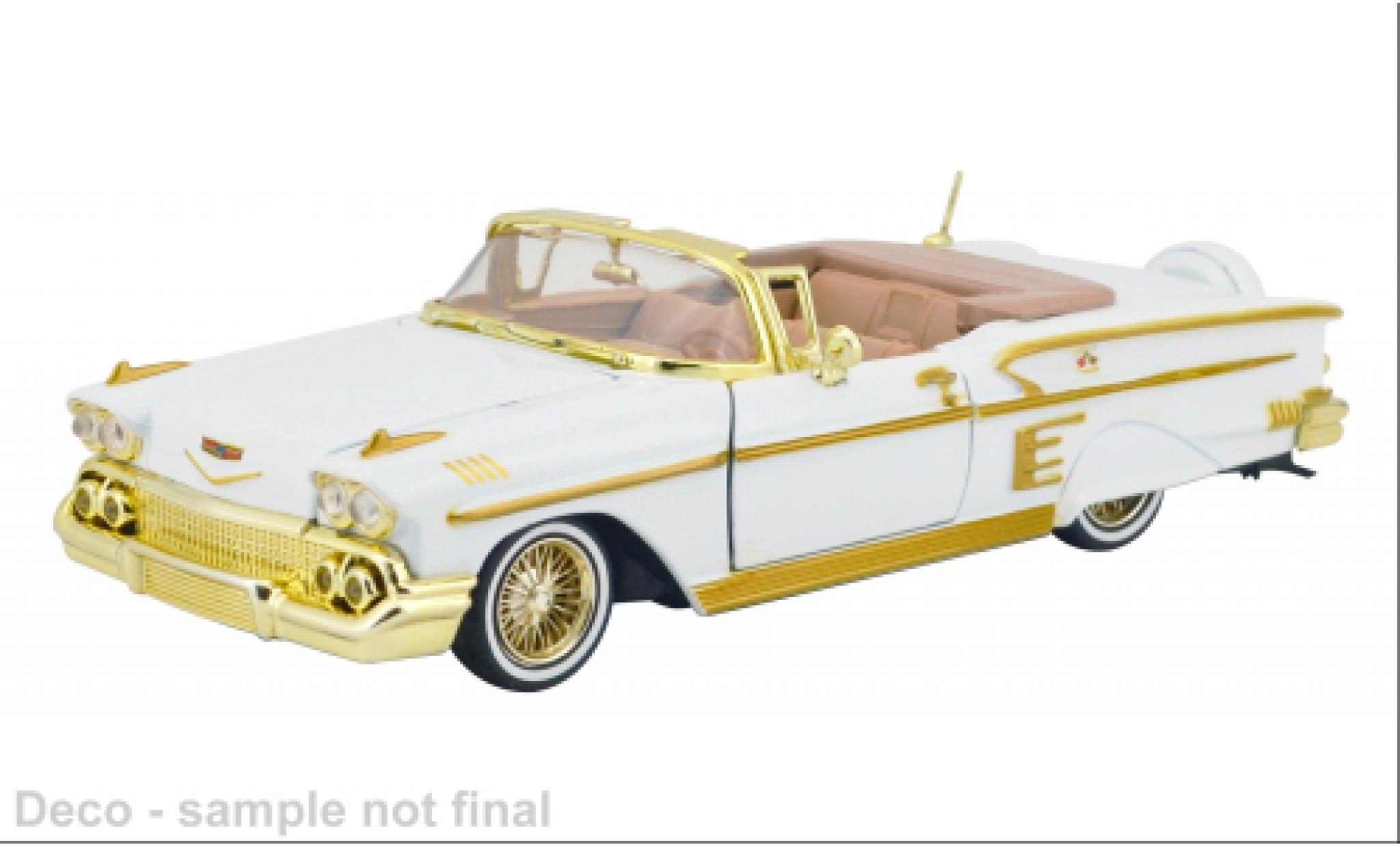 Chevrolet Impala 1/24 Motormax white/gold 1958 1:24 diecast model cars