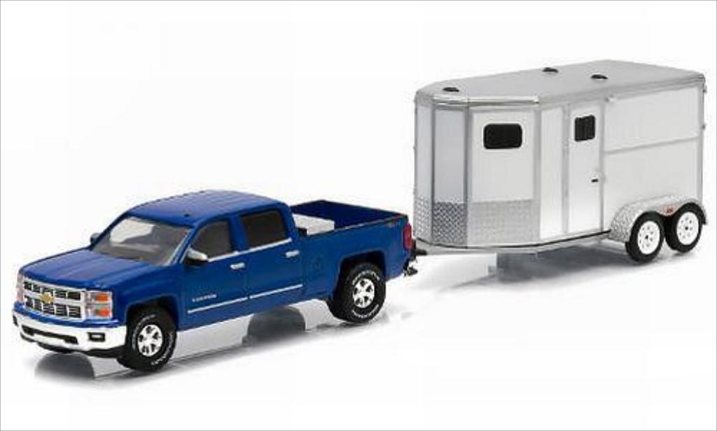 Chevrolet Silverado 1/64 Greenlight 1500 LTZ metallic blue 2015 diecast model cars