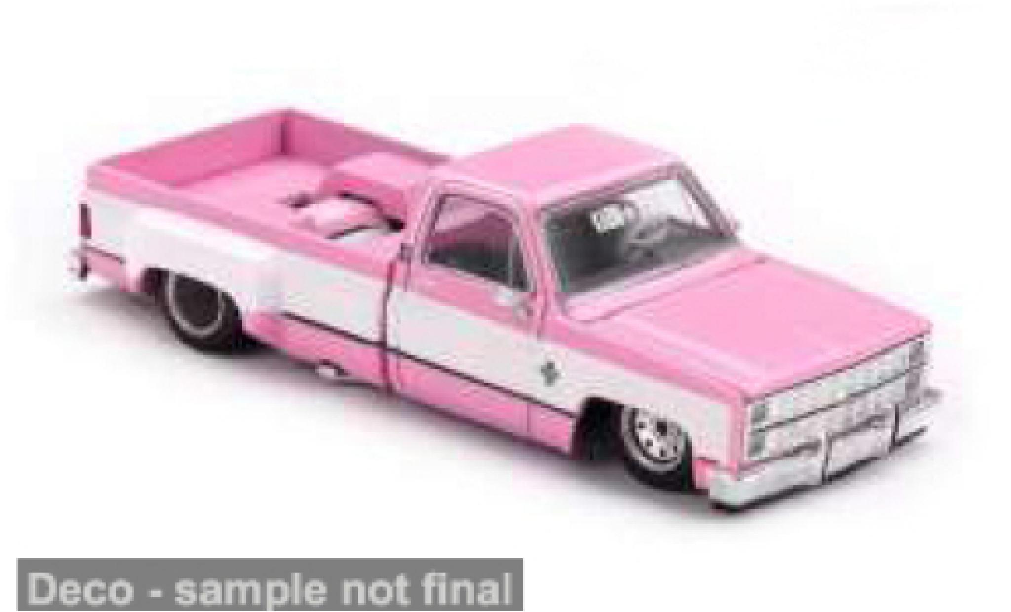 Chevrolet Silverado 1/64 Mini GT Dually Vintage Spec V2 pink/white 1980 1:64 diecast model cars