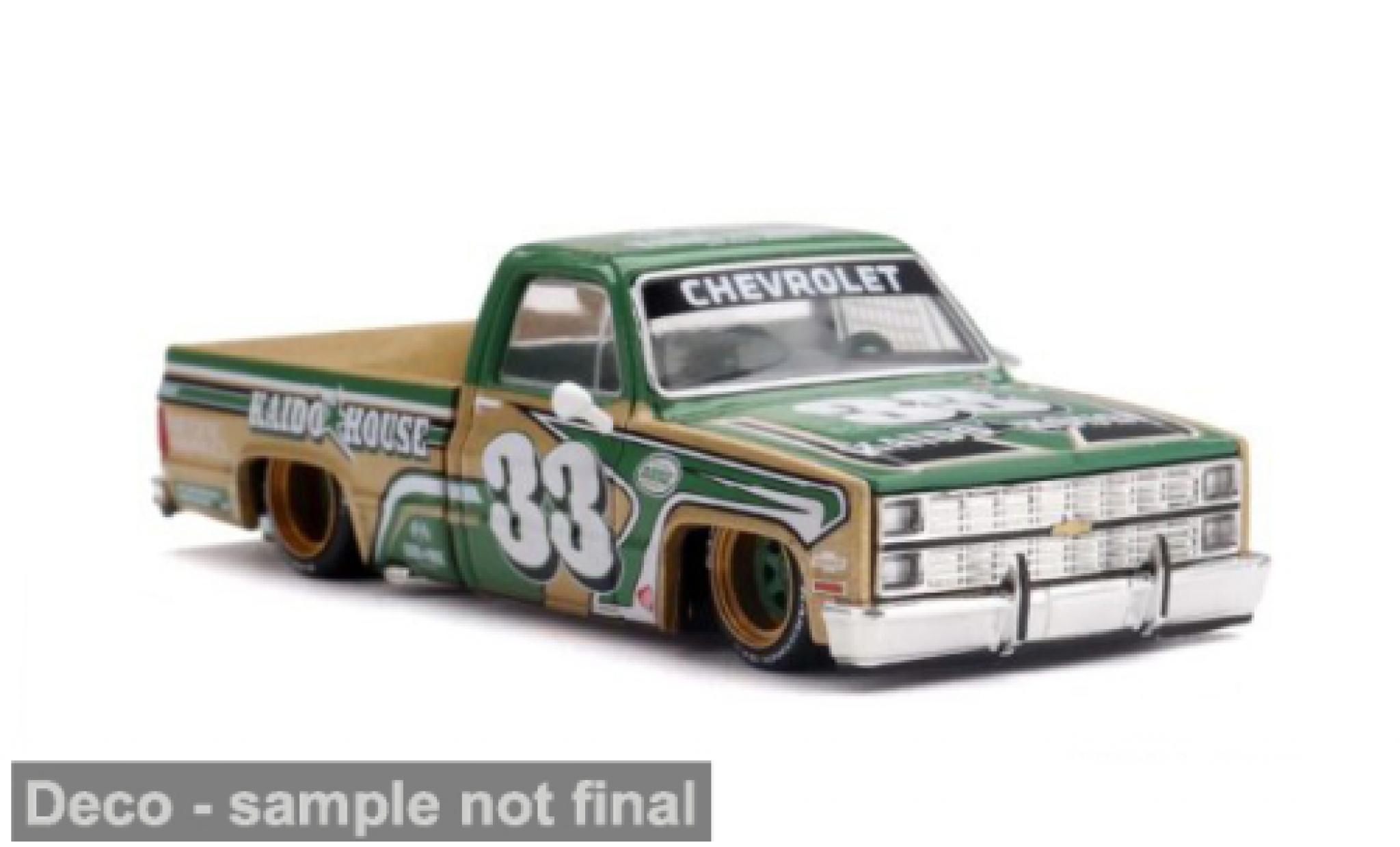 Chevrolet Silverado 1/64 Mini GT Kaido Intimidator V2 green/brown 1980 1:64 diecast model cars
