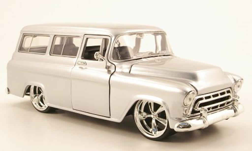 Chevrolet Suburban 1/24 Jada Toys grey 1957 diecast model cars