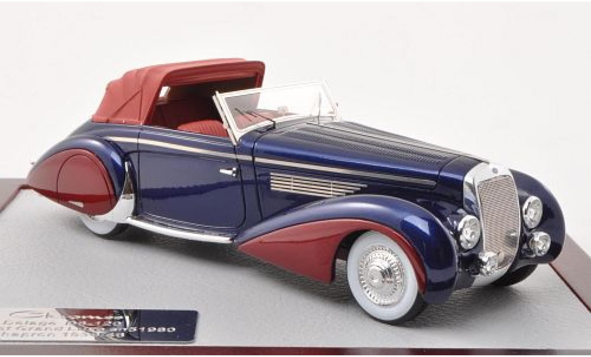 Delage D8-120 1/43 Chromes Convertible Grand Luxe Chapron metallic blue/metallic red 1946 diecast model cars
