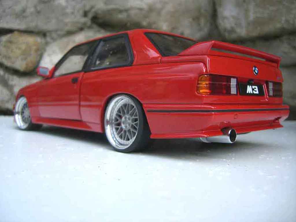 Bmw M3 coupe jantes BBS E30 red pneux taille basse 1/18 Autoart