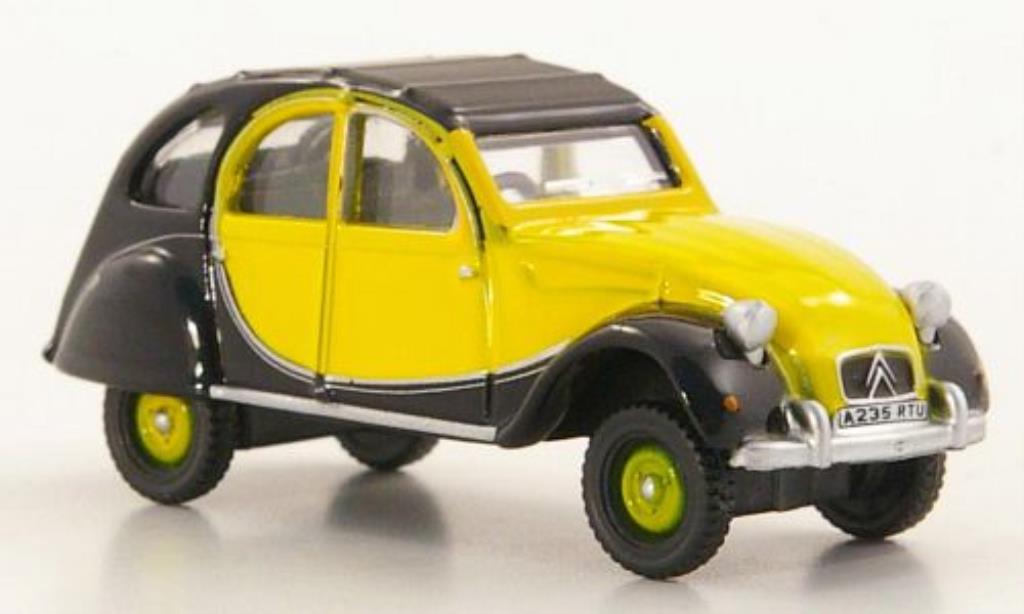 Citroen 2CV 1/76 Oxford Charleston yellow/black RHD 1963 diecast model cars