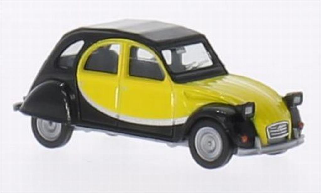 Citroen 2CV 1/87 Herpa Charleston black/yellow diecast model cars
