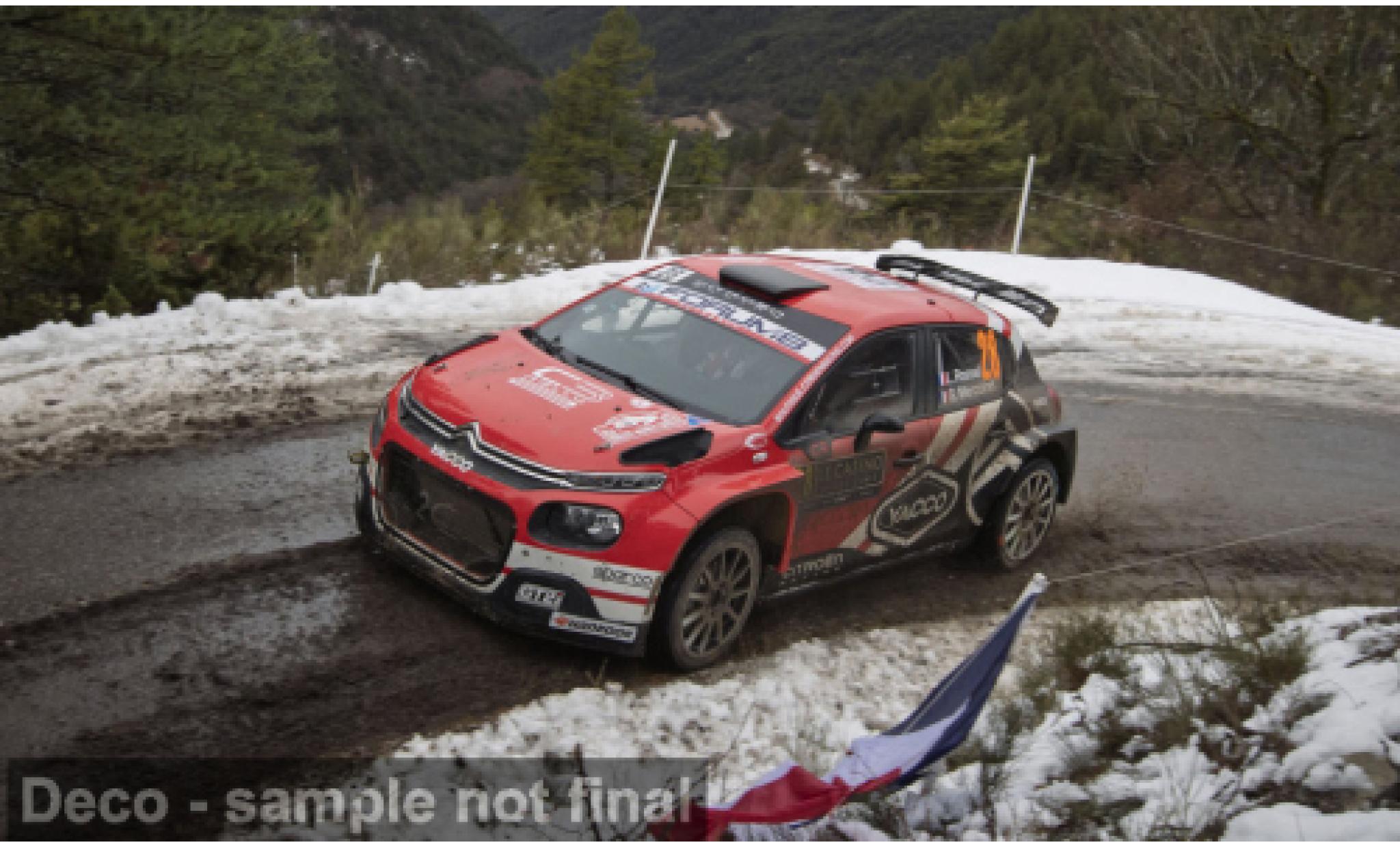 Citroen C3 1/43 IXO Rally2 Rally Monte Carlo 2026 #20 L.Rossel/G.Mercoiret 1:43 diecast model cars