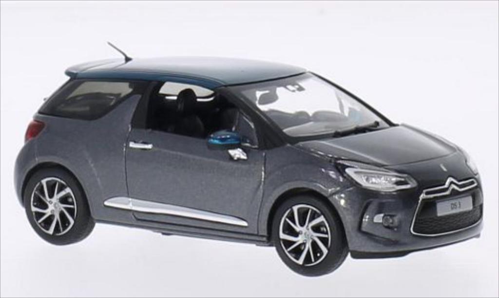 DS Automobiles DS3 1/43 Norev metallic grey/metallic grun 2015 diecast model cars