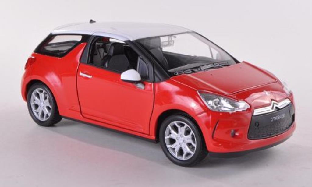 DS Automobiles DS3 1/24 Welly red/white diecast model cars