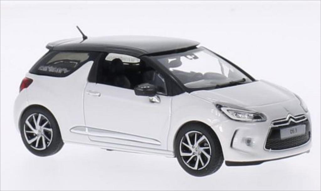 DS Automobiles DS3 1/43 Norev white/metallic grey 2014 diecast model cars