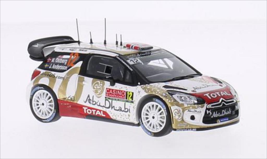 DS Automobiles DS3 1/43 Spark WRC No.12 Citroen Total Abu Dhabi WRT Total Rally Monte-Carlo 2015 /J.Andersson diecast model cars