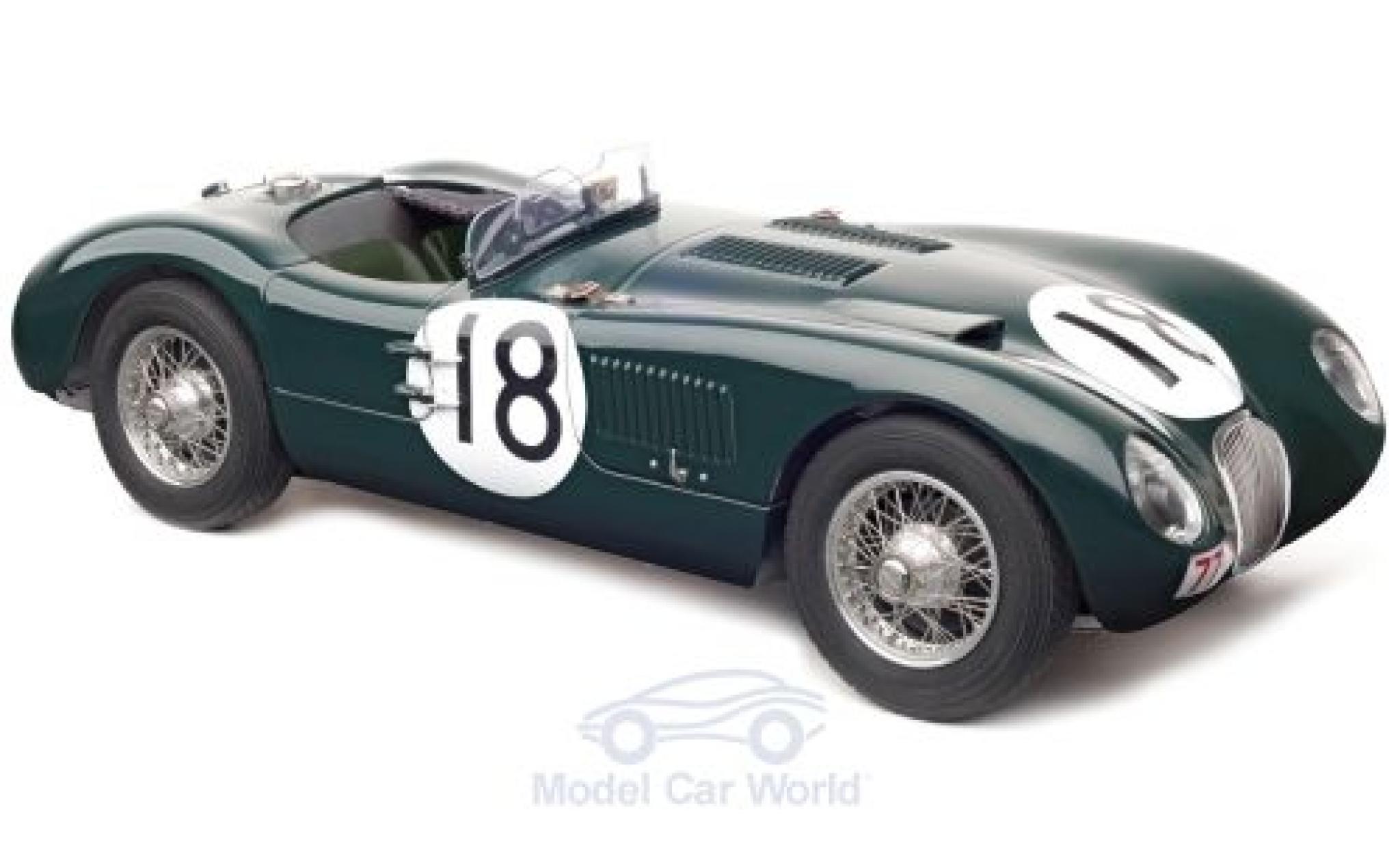 Jaguar C-Type 1/18 CMC green RHD No.18 Racing Team 24h Le Mans 1953 T.Rolt/D.Hamilton diecast model cars