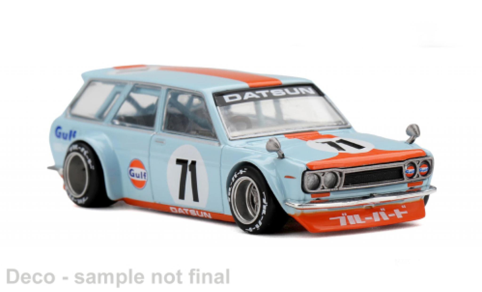 Datsun 510 1/64 Mini GT Gulf Wagon V1 blue/orange 1969 Gulf #71 1:64 diecast model cars