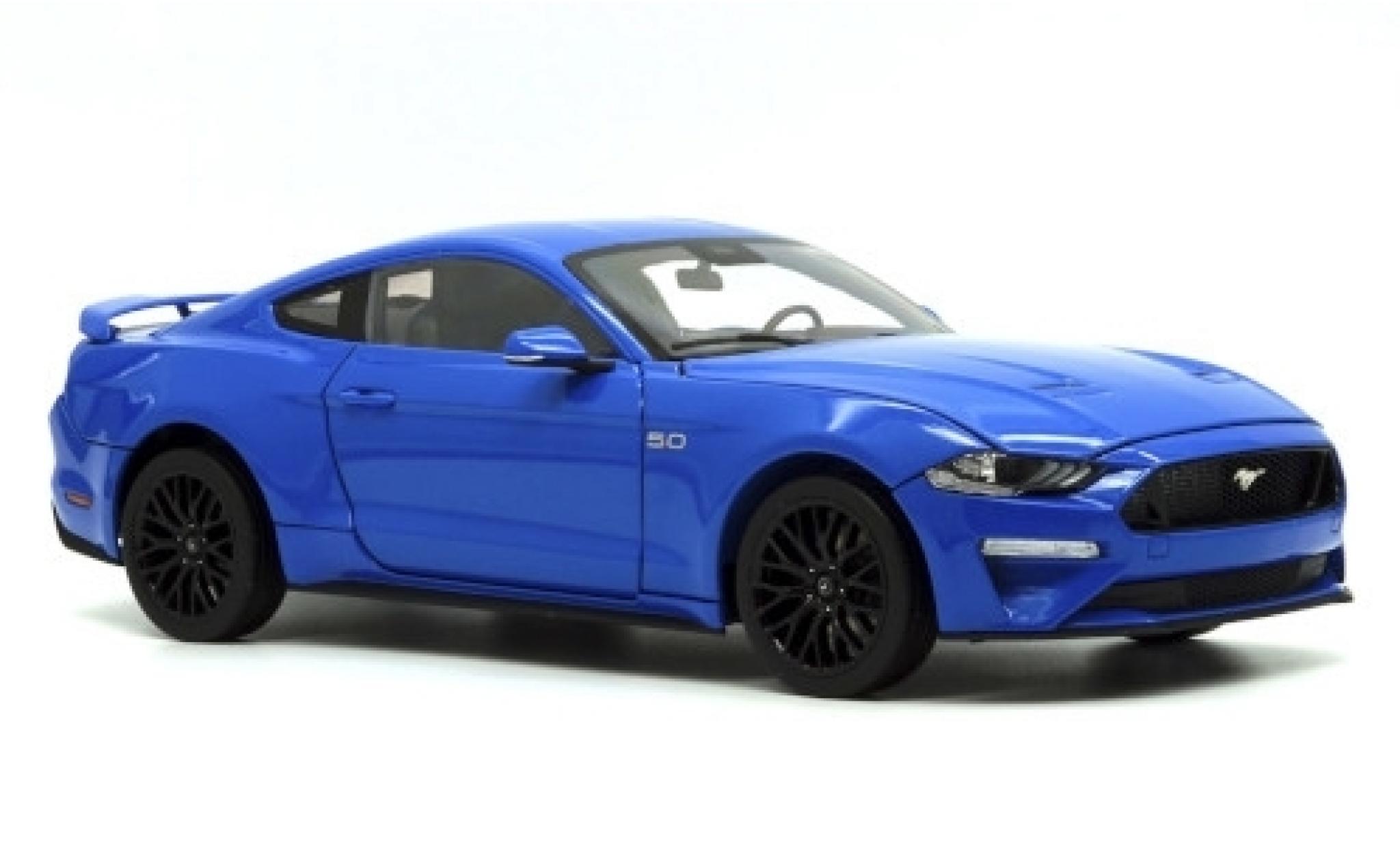 Ford Mustang 1/18 Diecast Masters GT 5.0 metallic blue 2019 diecast model cars