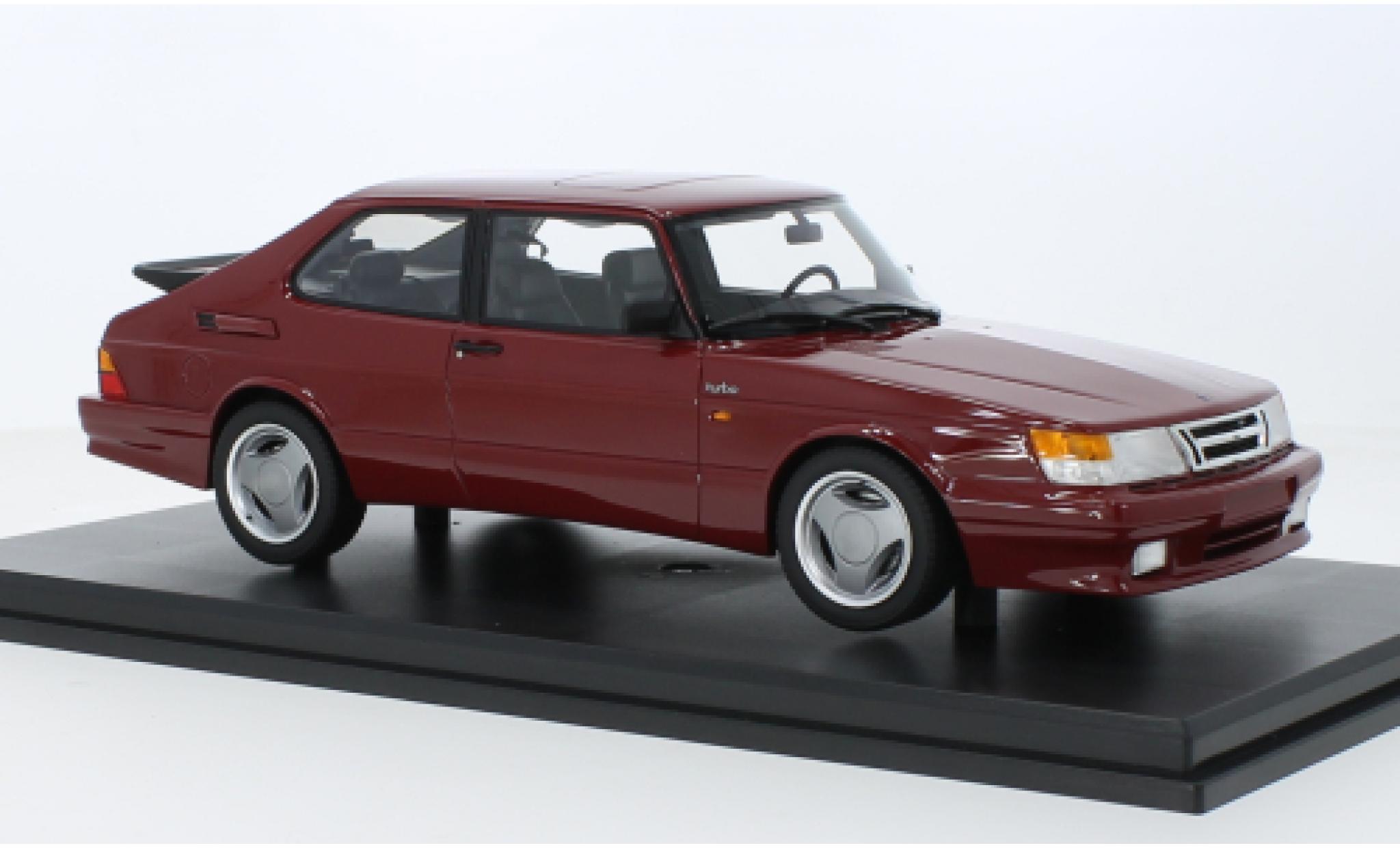 Saab 900 1/18 DNA Collectibles Turbo T16 flux d'air metallise red fonc&eacute; 1988 diecast model cars