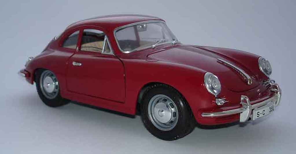 Porsche 356 1/18 Burago B coupe red diecast model cars