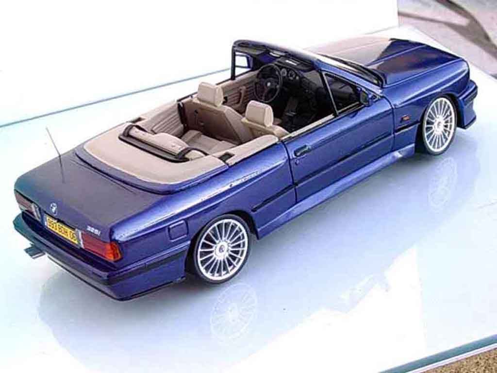 Bmw 325 Cabriolet E30 i e30 blue metallized swap moteur m3 interieur cuir beige 1/18 Autoart